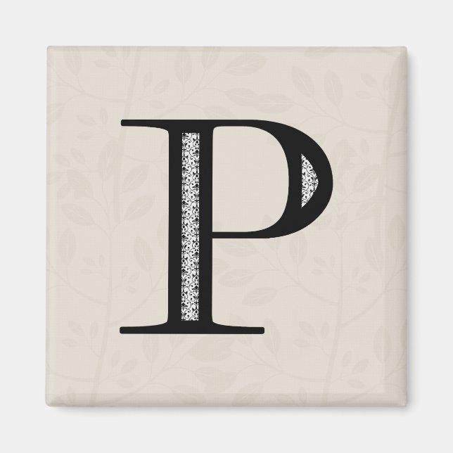 Damask Brev P - Black Magnet (Framsidan)