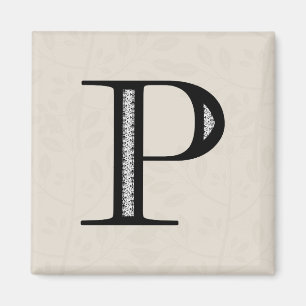 Damask Brev P - Svart Magnet