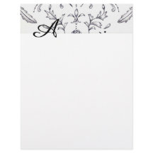 Damask brevpapper svart och vitt
