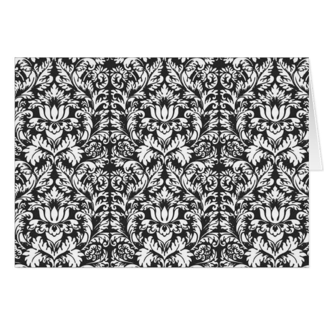 Damask Brokad Klassisk Tapet Hälsningskort (Framsidan Horizontal)