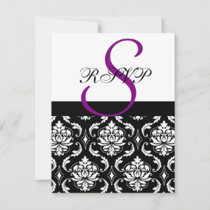 Damask bröllop RSVP-kort lila OSA Kort