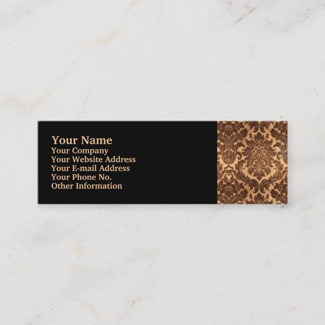 Damask - Brown & beige Mini Visitkort (Framsida)