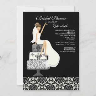 Damask Brunette Brie Inbjudningskort för möhippan