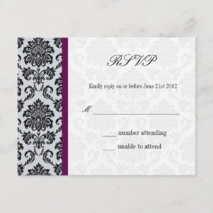 Damask Burgundy Bröllop OSA Kort