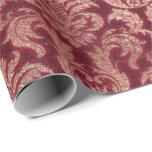 Damask Burgundy Ro Guld Royal Glitter Burgundy Presentpapper<br><div class="desc">Glam och Chic Wrapping Papper för många tillfällen som födelsedag,  årsdag,  bröllop,  brudens sida,  nytt jobb,  nytt hem,  företag party,  pension party,  nyfödd bebis, ,  florenceK</div>