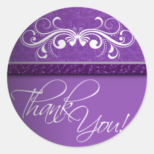 Damask Butterfly Tack Sticker Runt Klistermärke
