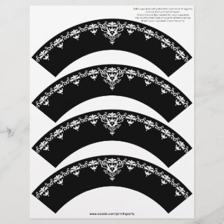 Damask Cupkaka Cosie - White on Black