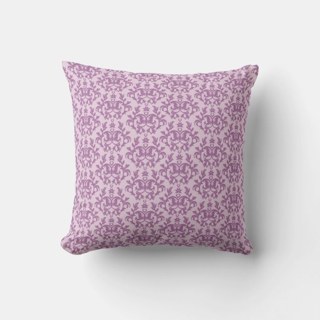 Damask Damask Kangaroo Tassar Mulberry Pillow Kudde (Framsida)