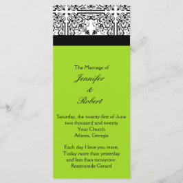 Damask Delight in Lime Green Bröllopsprogram Program