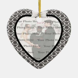 Damask Elegance Bröllop Heart Ornament