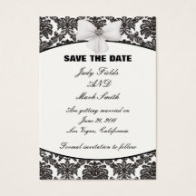 Damask Elegance Bröllop spara datum-kort