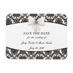 Damask Elegance Bröllop spara datum Magnet