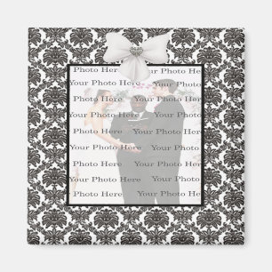 Damask Elegance Bröllop Square Magnet