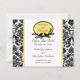 Damask & Fåglar Spara Datum Annonsering Datumet