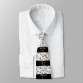 Damask, Far i Bride, Black och Guld Slips
