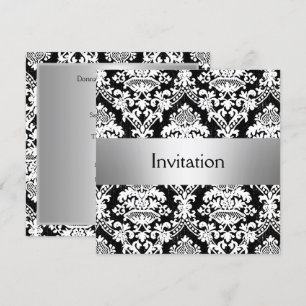 Damask festinladning spara datum inbjudningar