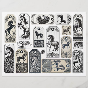 Damask Flourated Märkres with Horses