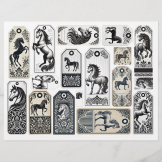 Damask Flourated Märkres with Horses