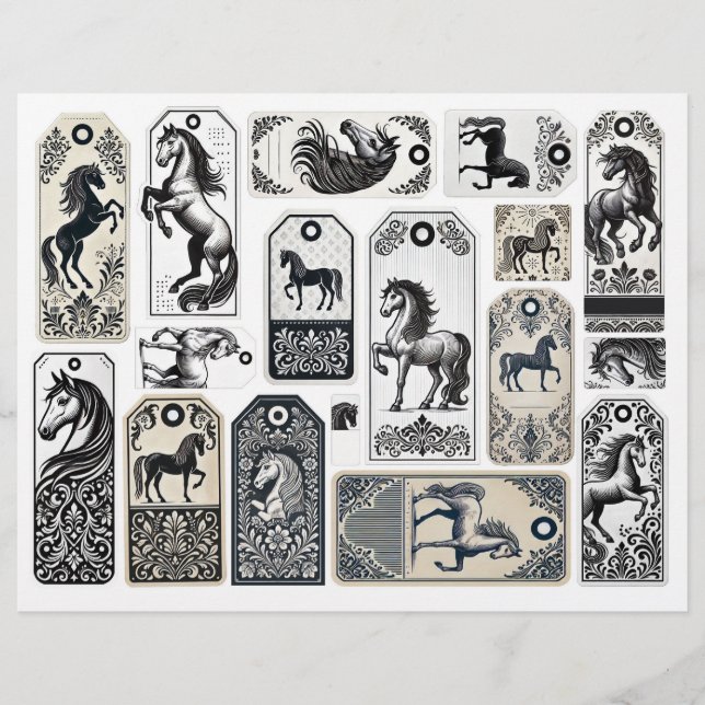 Damask Flourated Märkres with Horses (Framsida)