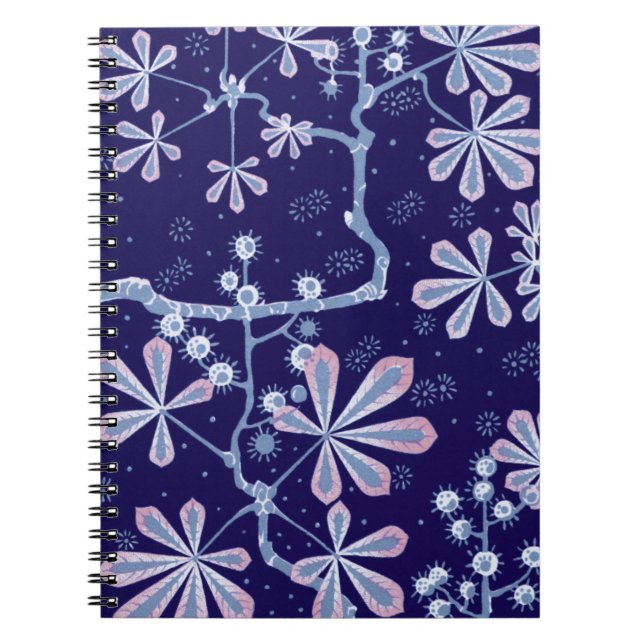 Damask Frost Flower Notebook Anteckningsbok (Framsidan)