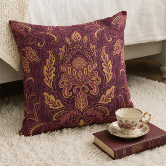 Damask fyrkantig kastkudde kudde