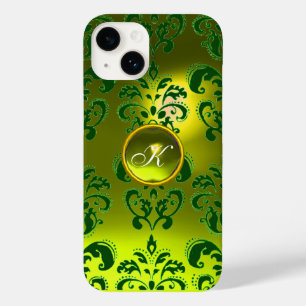 DAMASK GEM MONOGRAM gult grönt