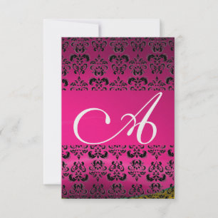 DAMASK GEM MONOGRAM osa rosa Inbjudningar