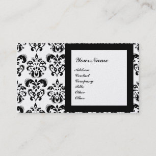 DAMASK GEM STONE MONOGRAM,2 platina Visitkort
