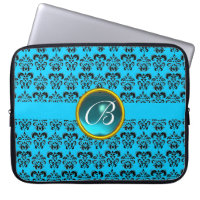 DAMASK GEM STONE MONOGRAM Blue gult black