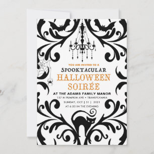 Damask Glam Halloween Soaré Inbjudan