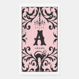 Damask Glam Monogram Halloween Papper Guest Towels Pappersservett