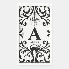 Damask Glam Monogram Halloween Papper Guest Towels Pappersservett