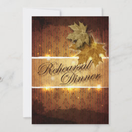 Damask Golden Lövs Rehearsal Dinner Call Inbjudningar