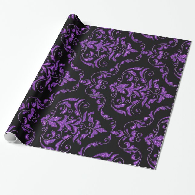 Damask Gothic Glint Presentpapper (Utrullad)