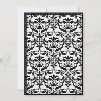 Damask Gräns med Dubbla Ram (svartvitt) Inbjudningar