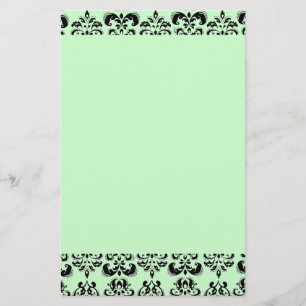 DAMASK,grönt Brevpapper