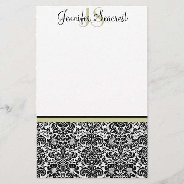 Damask, Guld Brevpapper (Framsida)