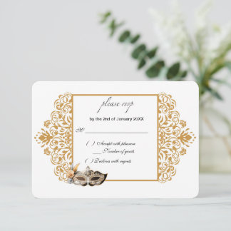 Damask Guld MasqueraOSA kort