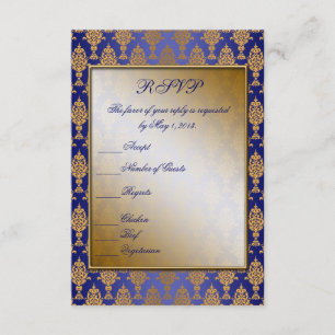 Damask Guld på Royal Blue Shine OSA Kort