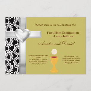 Damask Heliga Communion Inbjudningar