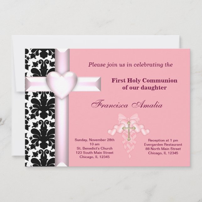 Damask Heliga Communion Inbjudningar (Framsida)