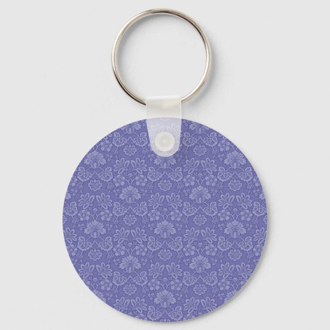 Damask i blå nyckelring (Framsida)