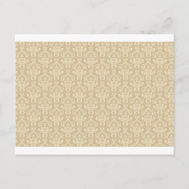 Damask i kräm färg vykort (Framsida)