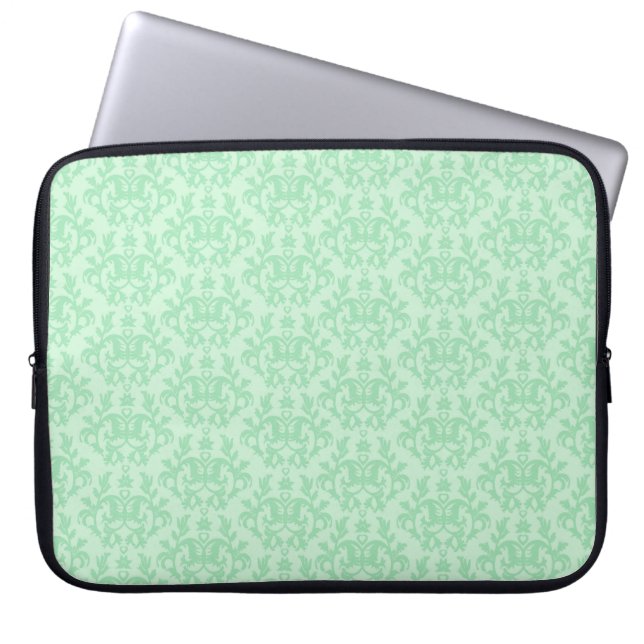 Damask "Kangaroo Tass" bärbar dator med mint grönt Laptop Sleeve (Framsidan)