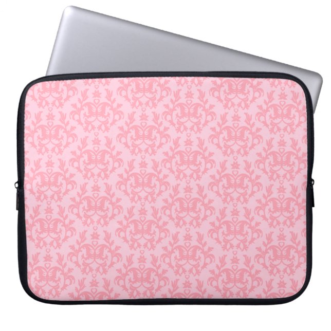 Damask "Kangaroo Tass" ljus rosa bärbar dator fodr Laptop Sleeve (Framsidan)