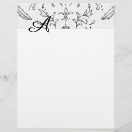 Damask Letterhead Black and White