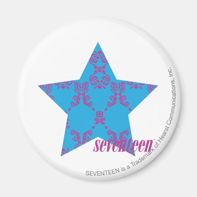 Damask Lila-Aqua 2 Magnet (Framsidan)