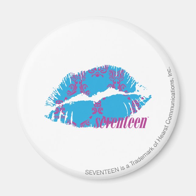 Damask Lila-Aqua Magnet (Framsidan)