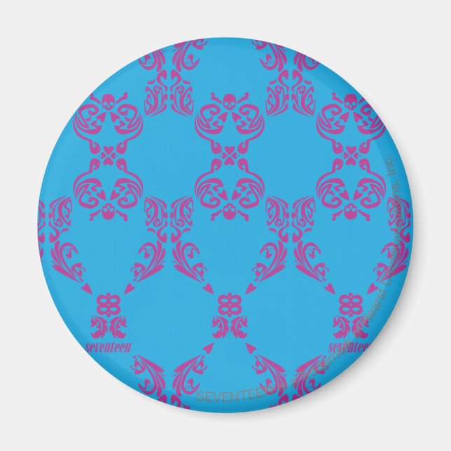 Damask Lila-Aqua Magnet (Framsidan)