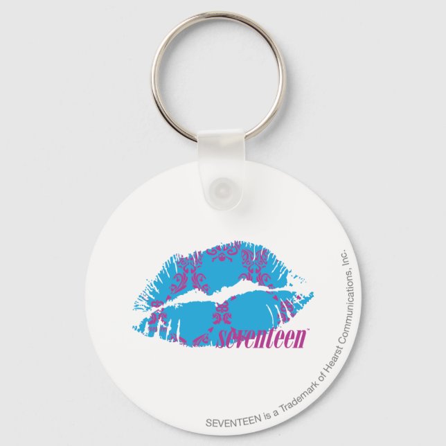 Damask Lila-Aqua Nyckelring (Framsida)